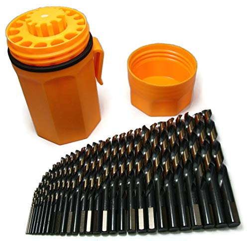 Norseman Super Premium Magnum 29 Piece Drill Bit Set - Orange Ultradex - 46962-135 Degree Split Point - Round Shank With Three Flats