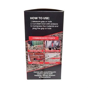Pestplug 4" X 5' Long x 3 Rolls, 100% Stainless Steel Woo: Gap Blocker to Keep Mice, Rodents & Insects Out. Does NOT Rust! Fill Fabric, Plug Holes & Gaps in Homes, Garages, Farm Buildings, RV's