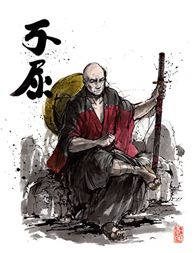 8"x10" PRINT Samurai Captain Picard tribute with Japanese Calligraphy INDOMITABLE