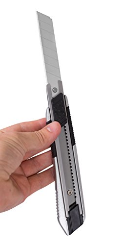 Internet's Best Snap-Off Utility Knife - Regular - Set of 3 - Belt Clip - Retractable Razor Knife Set - Box Cutter Locking Razor Knife