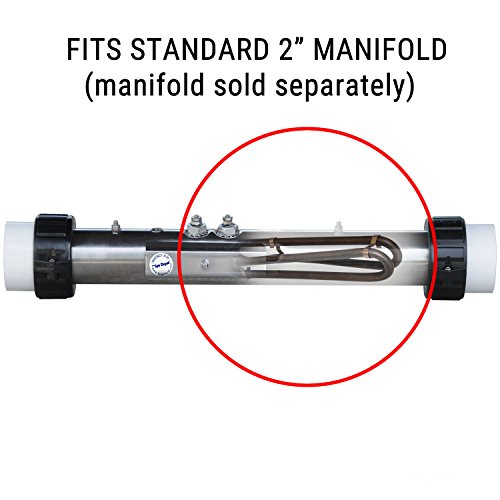 Replacement Flo-Thru Hot Tub Spa Heater Element: 5.5kW or 4kW - Flow Through