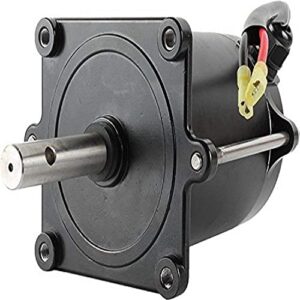 new 12 volt salt spreader motor compatible with/replacement for buyer 1400601ss 1400701ss 2.5-4.5 cubic yd conveyor 3016309 4.606in od, 0.748in shaft od, 10.669in length