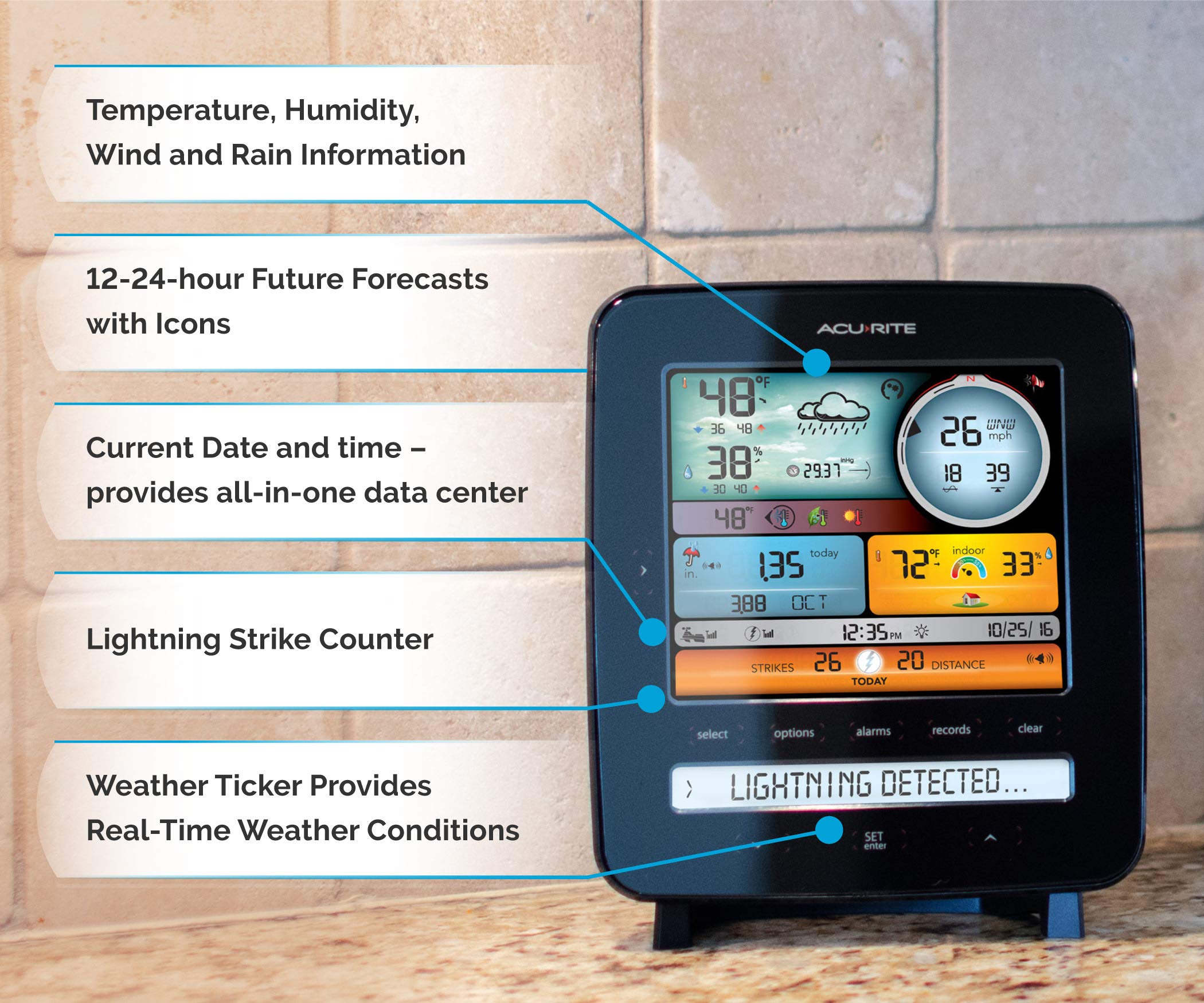 AcuRite Iris (5-in-1) Professional Weather Station with LCD Display and Lightning Detection