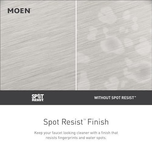 Moen Wetherly Spot Resist Brushed Nickel Two-Handle Widespread Bathroom Faucet with Valve Included, Bathroom Faucets for Sink 3-hole Deck Mounted Setup, WS84855SRN, ‎4.63 x 14 x 7.94 inches