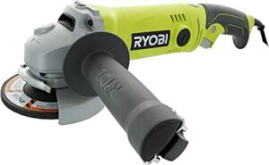 ryobi ag454 7.5 amp 120v ac 11,000 rpm corded angle grinder w/ rear rotating handle