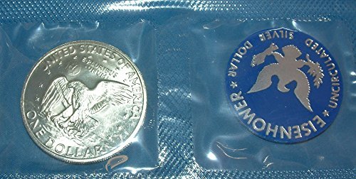 1972 S -S Uncirculated Eisenhower"Blue Pack" Silver Dollar with Original Packaging $1 Brilliant Uncirculated US Mint