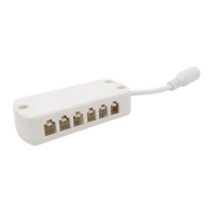 2510 12 Ports Male Plug LED Cabinet Light Hub Splitter Adapter Junction Box 2.54 Spacing,White Plastic Junction Box