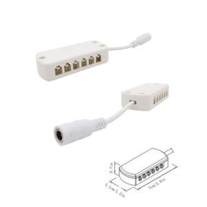 2510 12 Ports Male Plug LED Cabinet Light Hub Splitter Adapter Junction Box 2.54 Spacing,White Plastic Junction Box