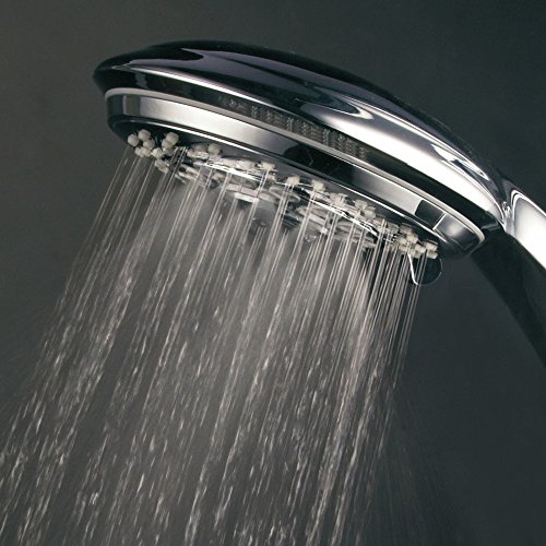 HotelSpa 7-Setting AquaCare Series Spiral Handheld Shower Head with Patented ON/OFF Pause Switch and 5-7 foot Stretchable Stainless Steel Hose (Premium Chrome)