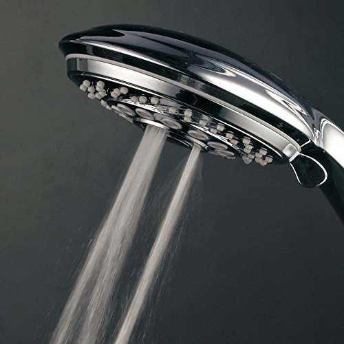 HotelSpa 7-Setting AquaCare Series Spiral Handheld Shower Head with Patented ON/OFF Pause Switch and 5-7 foot Stretchable Stainless Steel Hose (Premium Chrome)