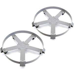 2 Extra Heavy Duty 55 Gallon Drum Dolly Dollies Swivel Casters Steel Frame Non Tip 1250 lbs 5 Wheel