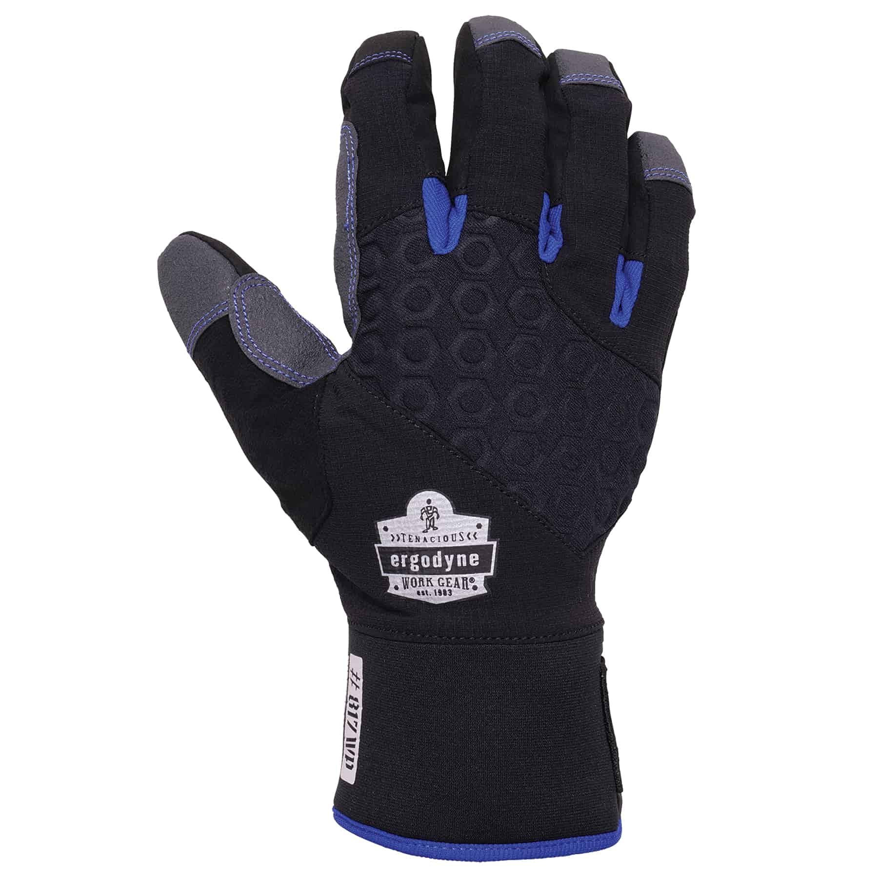 Ergodyne unisex adult Reinforced Thermal Waterproof Winter Work Gloves, Black, Large Pack of 1 US