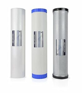 apex rf-3030 whole house water filtration system replacement filter cartridge pack of 3 - contain sediment, multi-stage heavy metal removal cartridge and carbon cartridge - high filtration capacity