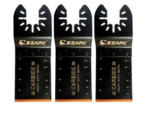 ezarc oscillating saw blades, carbide multitool blades heary duty for hard material, metal, nails. bolts. screws, 3-pack