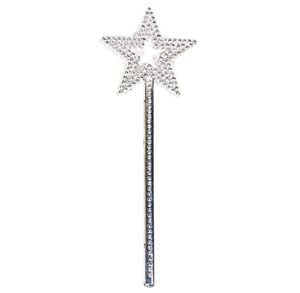 akoak star wand,13 inches silver fairy princess angel wand