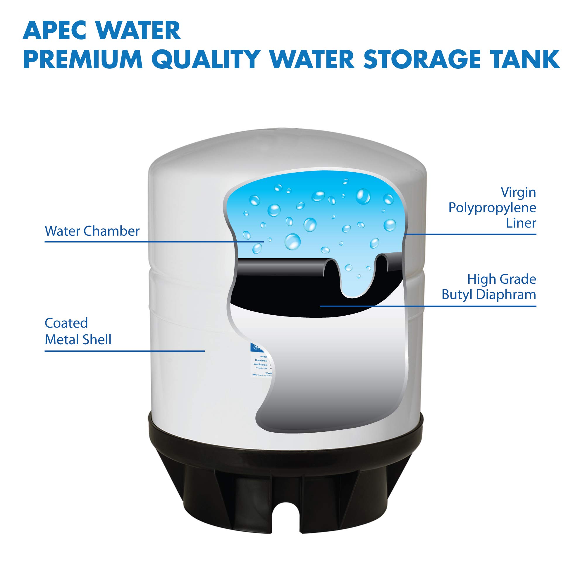 APEC Water Systems TANK-20 20 Gallon Pre-pressurized Reverse Osmosis Water Storage Tank