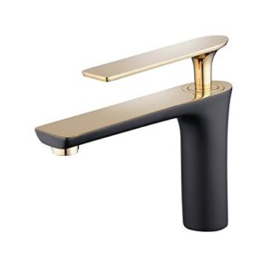 hiendure vessel sink faucet gold & black bathroom sink faucet single handle modern vanity faucet one hole with water supply hoses