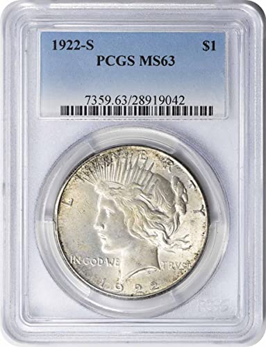 1922 S Peace Dollar MS63 PCGS