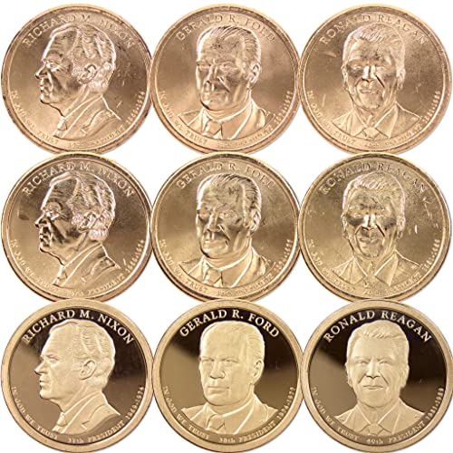 2016 PDS Presidential Dollar 9 Coin Set BU Uncirculated & Choice Proof $1