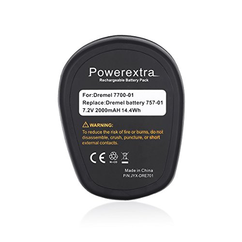 Powerextra 7.2 Volt 2000mAh Battery Compatible with Dremel MultiPro Cordless Rotary Tool Models Dremel 7700-01 and Dremel 7700-02 Replace for Dremel 757-01(Do not fit Dremel 770 Type 1, 770T2, 7300)