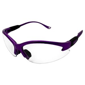 global vision cougar safety glasses nurses dental assistant glasses shooting glasses for women men clear lens (purple)
