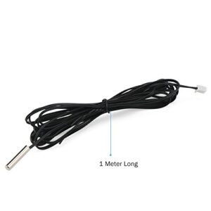 10K Temperature Sensor Probe, DROK 5pcs 1 Meter Waterproof Temp Sensor Probe, Stainless Steel 3950 NTC Temp Sensor Probe, Digital Temperature Transmitter Extension Cable