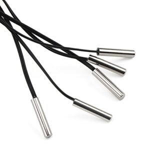 10K Temperature Sensor Probe, DROK 5pcs 1 Meter Waterproof Temp Sensor Probe, Stainless Steel 3950 NTC Temp Sensor Probe, Digital Temperature Transmitter Extension Cable