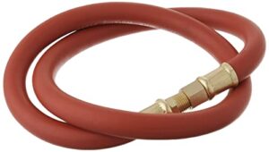 milton 2760-3lh air leader hose, 3/8" x 3 ft. rubber hose - 1/4" npt brass ends - 300 max psi