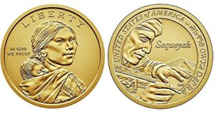 2017 p, d native american (sacagawea/golden) dollar 2 coin set uncirculated