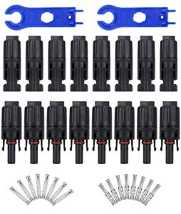 sunway solar panel cable connectors 8pairs for connecting solar connector adapters with assembly tool spanners for connecting solar panels extension cable, 10 awg pv wire,solar controller regulator