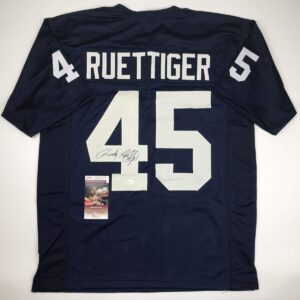 Autographed/Signed Rudy Ruettiger Notre Dame Blue College Football Jersey JSA COA