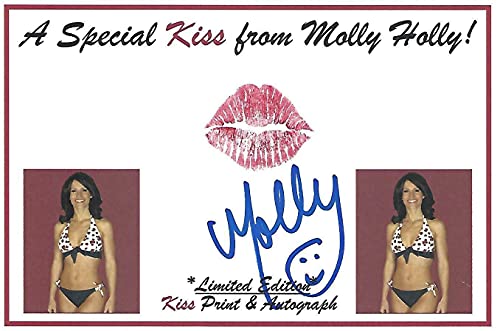 Molly Holly Signed Lip Print w/Kiss 4x6 Card WWE PSA/DNA COA Autograph Diva 5 - Autographed Wrestling Cards