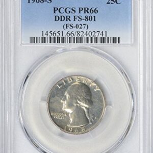 1968-S Washington Quarter DDR FS-801 PR66 PCGS