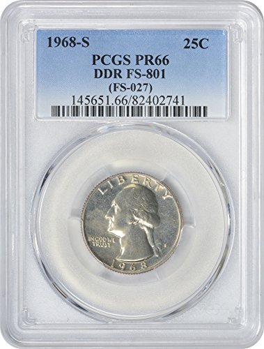 1968-S Washington Quarter DDR FS-801 PR66 PCGS