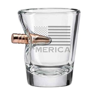 benshot 'merica shot glass with real .308 bullet - 2oz | made in the usa