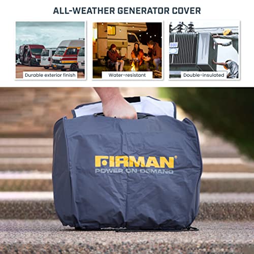 FIRMAN 1008 Inverter Generator Cover, Double-Insulted Generator Cover, Fits FIRMAN Small Inverter Generators of 1500-2500 Watt or up to 18.9" X 11.8" X 15.4", Cover Measures‎ 9.5" x 5.1" x 3.6", Small