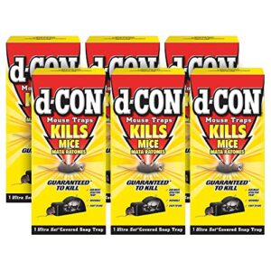 d-con reusable ultra set covered mouse snap trap, 6 traps (6 packs x 1 trap) packaging may vary