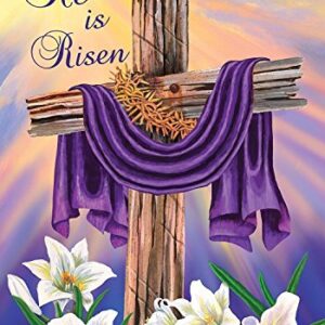 Easter Cross Garden Flag Religious He Is Risen Briarwood Lane 18" x 12.5"