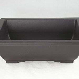 Rectangular Plastic Bonsai Training Pot, Cactus & Succulent Planter + Tray 10"x 7.5"x 3" - Dark Brown