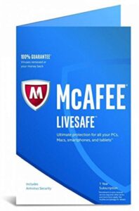 mcafee(r) livesafe 2017, for unlimited devices, for pc/mac/mobile, ecard