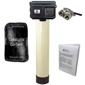 afwfilters air injection gold 10 with fleck 2510sxt and 1" bypass - aig10-25sxt - for iron hydrogen sulfide rotten egg odor manganese