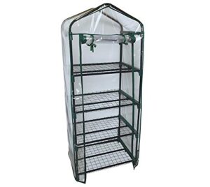 shelterlogic 23" x 17" x 57" growit 4-tier mini grow house outdoor or backyard easy assembly portable greenhouse, translucent