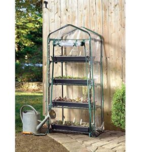 ShelterLogic 23" x 17" x 57" GrowIT 4-Tier Mini Grow House Outdoor or Backyard Easy Assembly Portable Greenhouse, Translucent