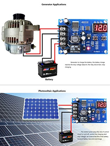 NOYITO 12V 24V Battery Charging Control Board (12-24V MAX30V) Battery Charge Control Switch Auto Power Off Safe and Energy Saving