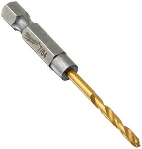 milwaukee electric tool 48-89-4604 twist impact drill bit, 7/64" diameter x 2.52" l, 29/32 ", 1/4" hex shank, 135 degree split po" t