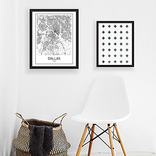 Dallas Map City Maps Dallas Map Print Map Art Print Texas Print Texas Map Texas State Modern Map Print Black White Map Wall Art Modern City Print 8x10 Unframed