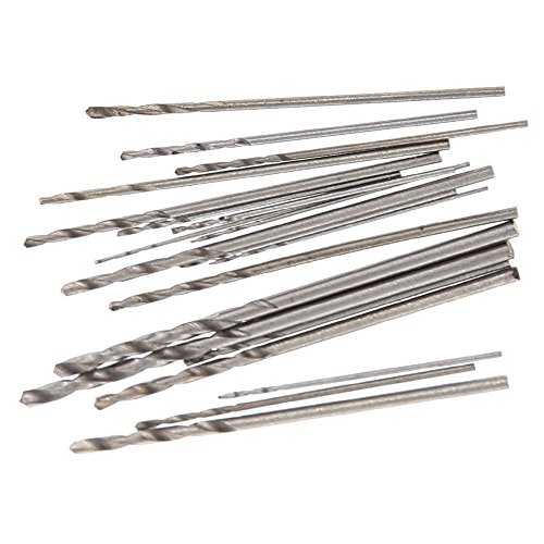 Yakamoz 20Pcs 0.3-1.6mm Shank Mini Micro Drill Bit Set Twist Drill DIY Kit Rotary Hand Tools