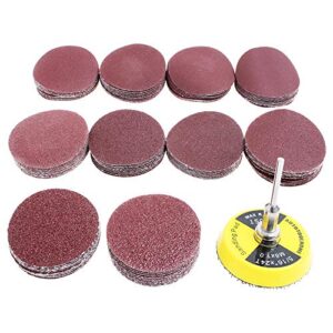 autotoolhome 100 pack 2 inch sanding discs kit with polishing pads plate 40 60 80 100 120 150 180 240 320 400 grit sandpapers for drill grinder rotary tool