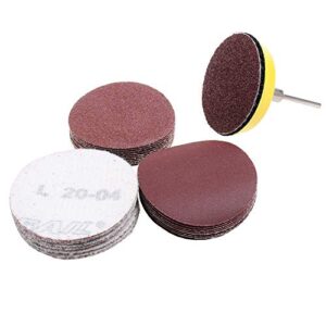 AUTOTOOLHOME 100 Pack 2 inch Sanding Discs Kit with Polishing Pads Plate 40 60 80 100 120 150 180 240 320 400 Grit Sandpapers for Drill Grinder Rotary Tool