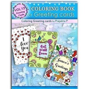 Coloring book of greeting cards: 24 handmade foldable cards to color | Premium Handmade Paperback Spiral Bound Coloring Book | Art and Sip Party, DIY Kit, Party favor | Easy & fun drawings to color